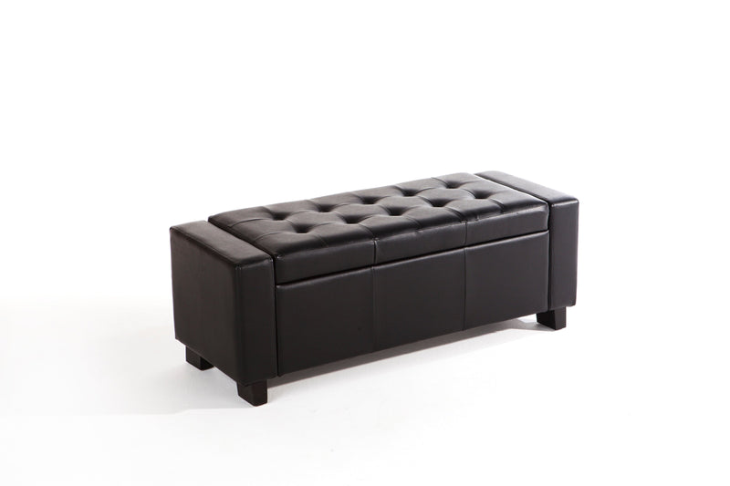 Verona Ottoman Bench Black  Pu