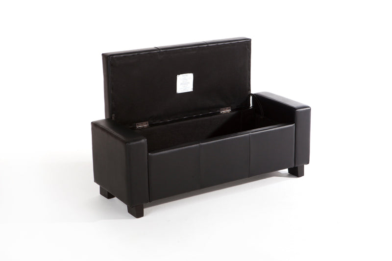 Verona Ottoman Bench Black  Pu