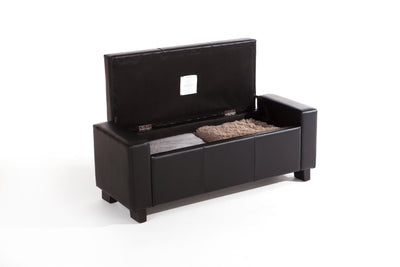 Verona Ottoman Bench Black  Pu