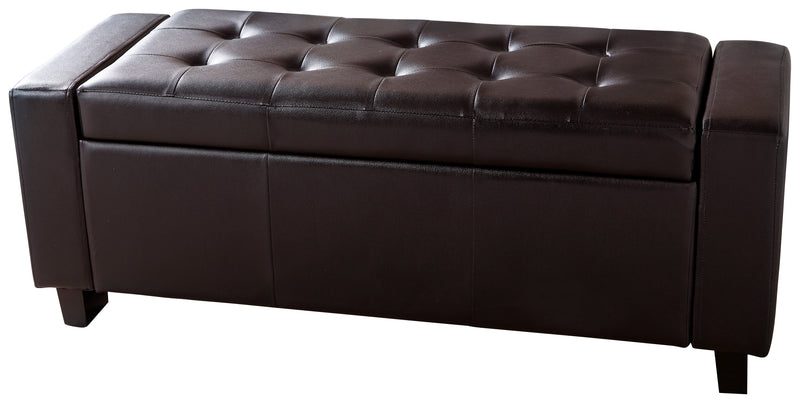 Verona Ottoman Bench Brown  Pu