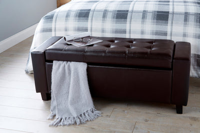 Verona Ottoman Bench Brown  Pu