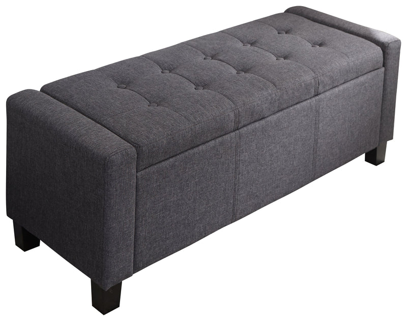 Verona Ottoman Bench Charcoal Grey Fabric