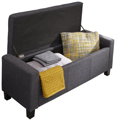 Verona Ottoman Bench Charcoal Grey Fabric