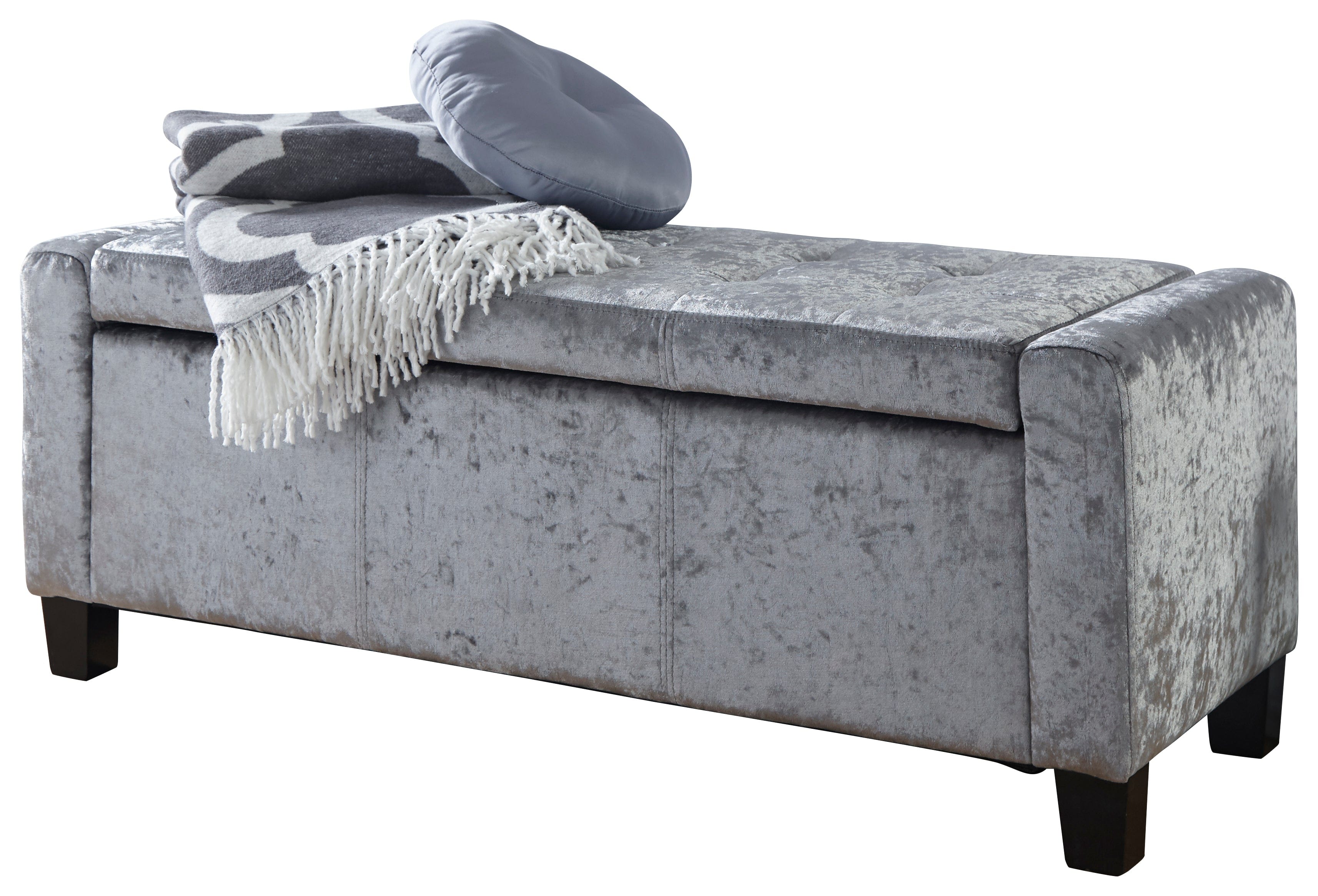 Crushed velvet on sale ottoman seat