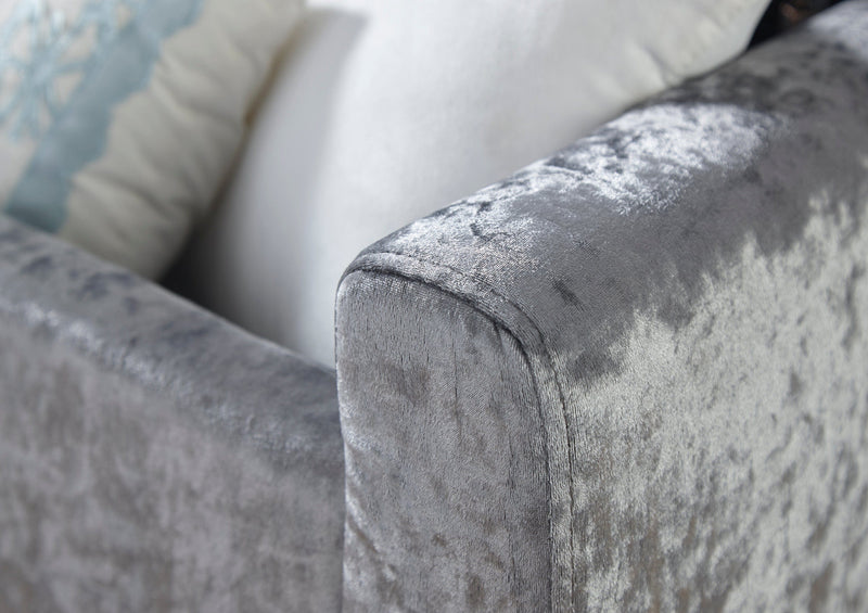 Verona Ottoman Bench Grey Crushed Velvet