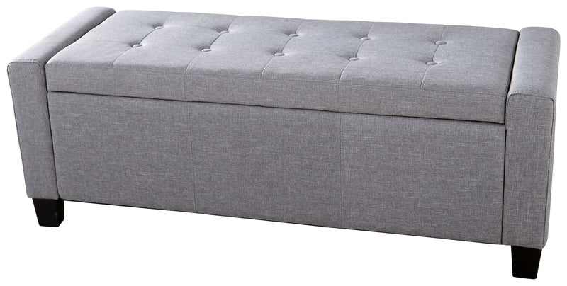 Verona Ottoman Bench Grey Fabric