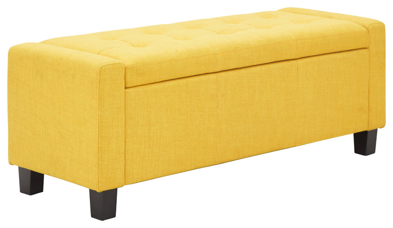 Verona Ottoman Bench Mustard Fabric