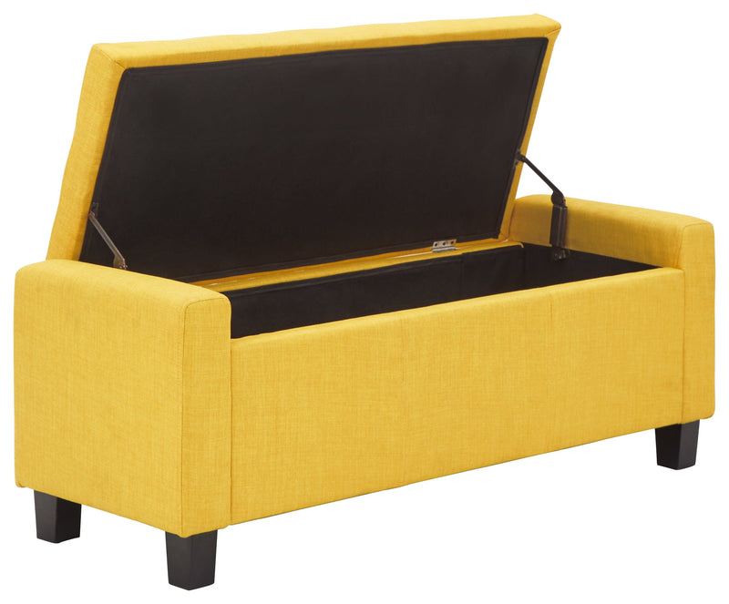 Verona Ottoman Bench Mustard Fabric