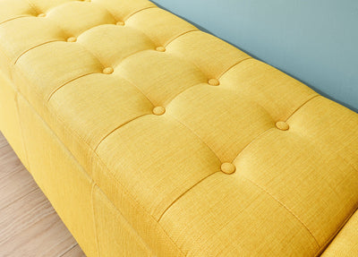 Verona Ottoman Bench Mustard Fabric