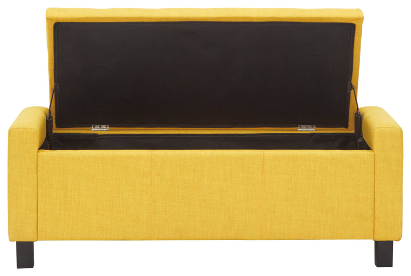 Verona Ottoman Bench Mustard Fabric