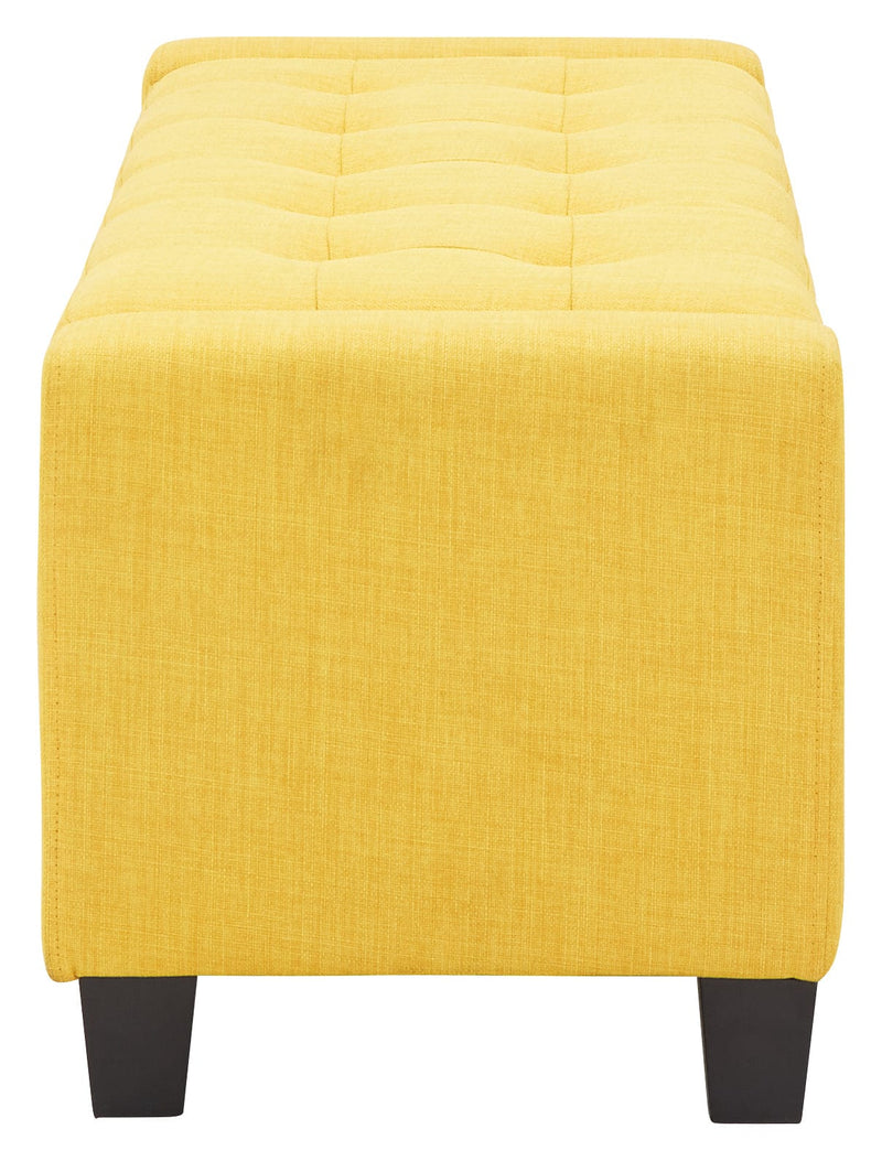 Verona Ottoman Bench Mustard Fabric