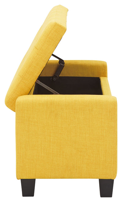 Verona Ottoman Bench Mustard Fabric