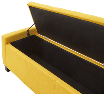 Verona Ottoman Bench Mustard Fabric