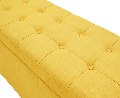 Verona Ottoman Bench Mustard Fabric