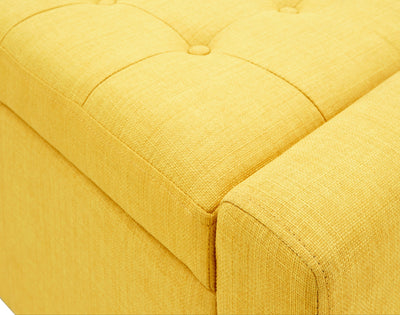 Verona Ottoman Bench Mustard Fabric