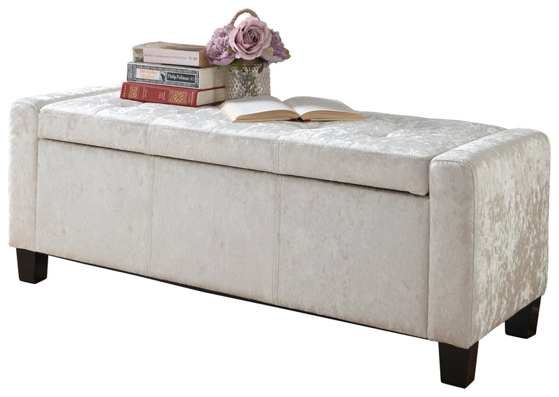 Verona Ottoman Bench Oyster Crushed Velvet