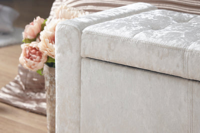 Verona Ottoman Bench Oyster Crushed Velvet