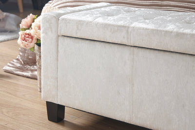 Verona Ottoman Bench Oyster Crushed Velvet