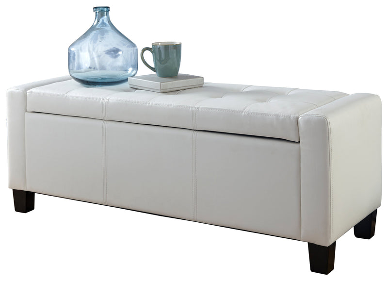 Verona Ottoman Bench White Pu