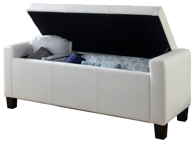 Verona Ottoman Bench White Pu