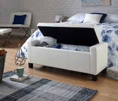 Verona Ottoman Bench White Pu