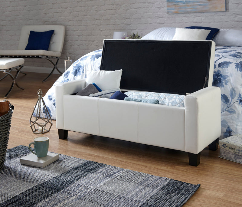 Verona Ottoman Bench White Pu