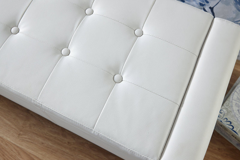 Verona Ottoman Bench White Pu