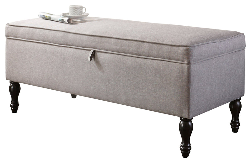 Windsor Cushioned Ottoman Grey Hopsack