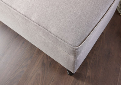 Windsor Cushioned Ottoman Grey Hopsack