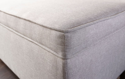 Windsor Cushioned Ottoman Grey Hopsack