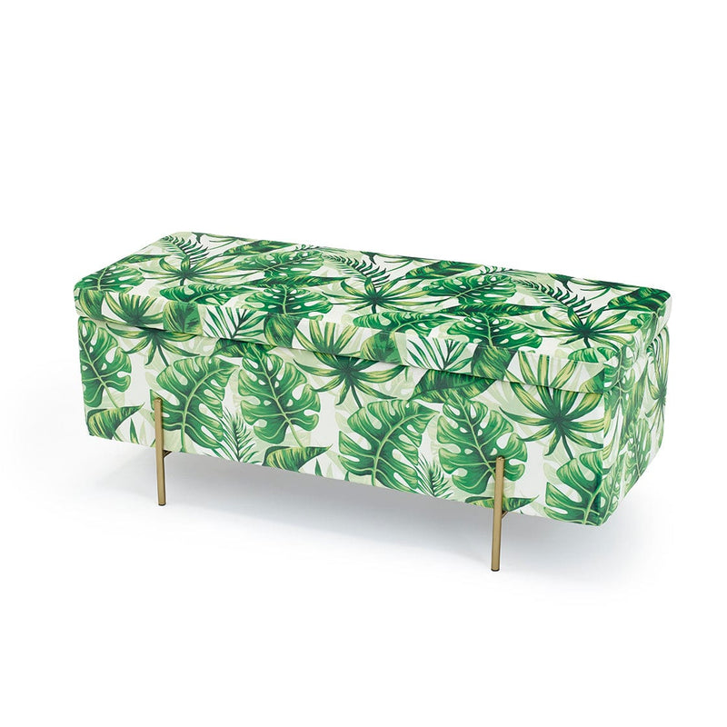 Lola Storage Ottoman Palm Print