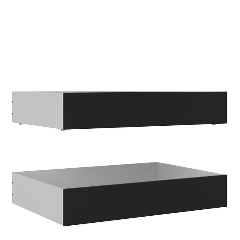 Naia - Naia Set of 2 Underbed Drawers (for Single or Double beds) in Black Matt