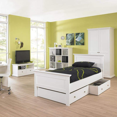 Paris - Underbed Storage Drawer for Single Bed in White