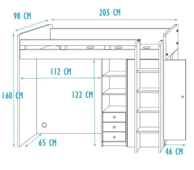 Cabin Bed Unit With Wardrobe