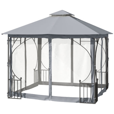 Garden Gazebo Patio Party Tent - Light Grey