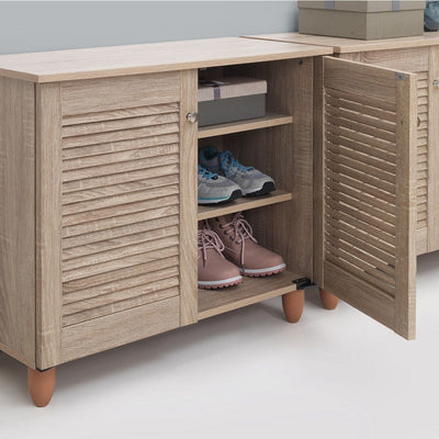 Essentials 2 Door Shoe Cabinet in Oak