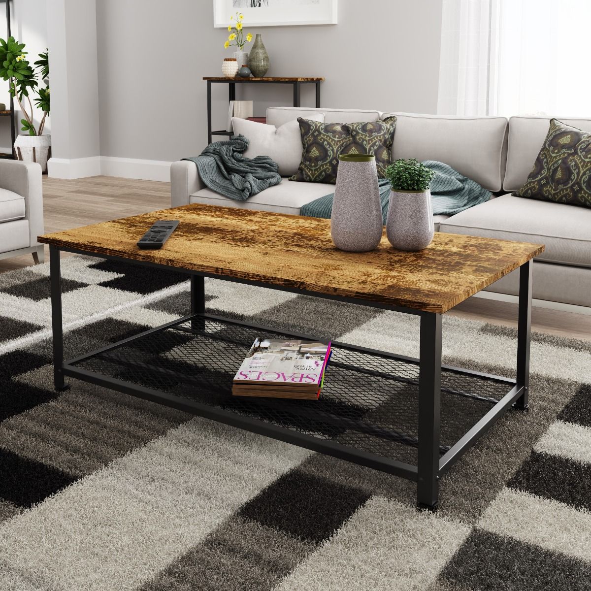 Black rustic deals table