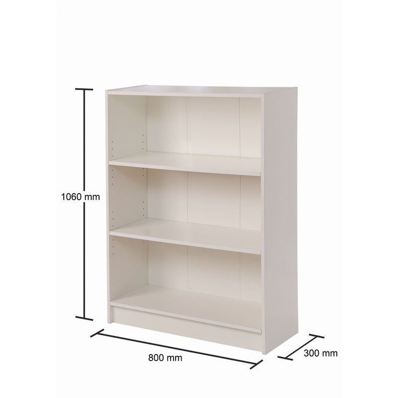 Essentials Bookcase Low Wide in White