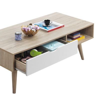 Alford Coffee Table in Sonoma Oak and White