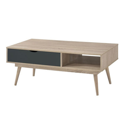 Alford Coffee Table with 1 Drawer in Sonoma Oak and Grey