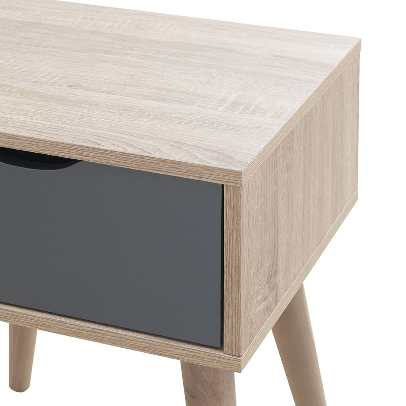 Alford 1 Drawer Lamp Table in Sonoma Oak and Grey