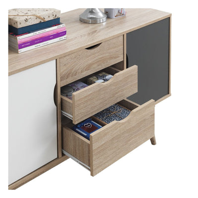 Alford Sideboard with 2 Doors and 3 Drawers in Sonoma Oak and Grey