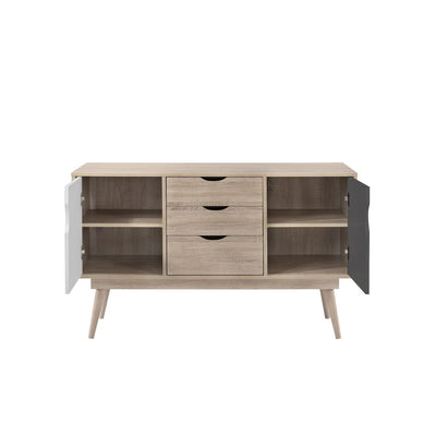 Alford Sideboard with 2 Doors and 3 Drawers in Sonoma Oak and Grey