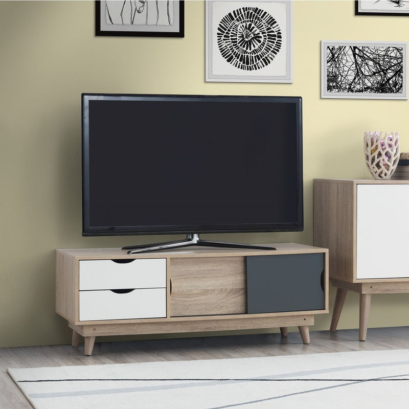 Alford TV Unit with 2 Doors & 2 Drawers in Sonoma Oak and Grey