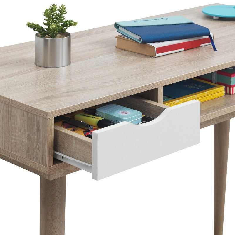 Scandi 2 Drawer Desk Sonoma Oak