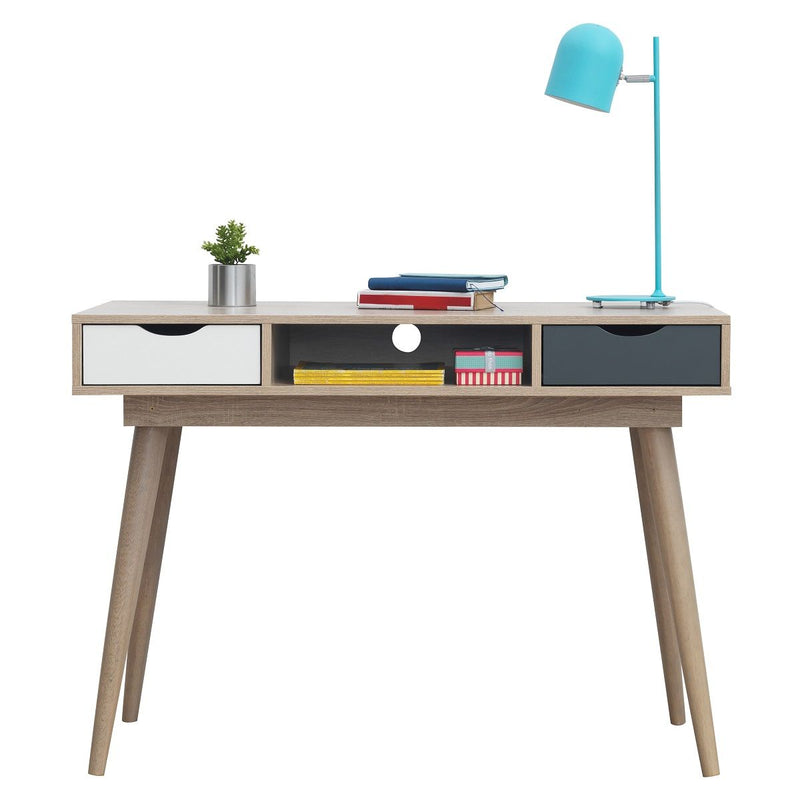 Scandi 2 Drawer Desk Sonoma Oak