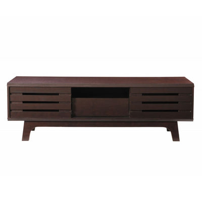 Essentials Scandinavian TV Cabinet Stand in Wenge Dark Oak