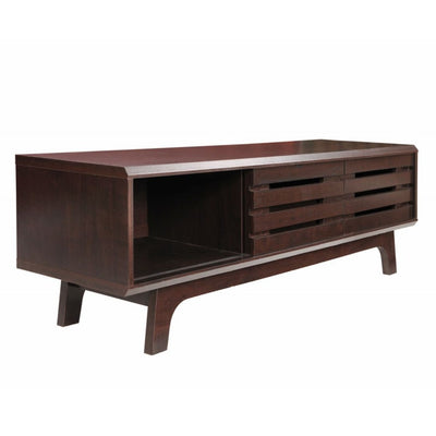 Essentials Scandinavian TV Cabinet Stand in Wenge Dark Oak