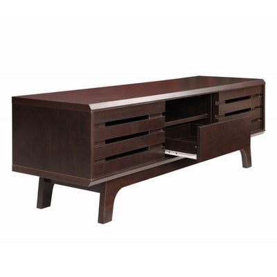 Essentials Scandinavian TV Cabinet Stand in Wenge Dark Oak