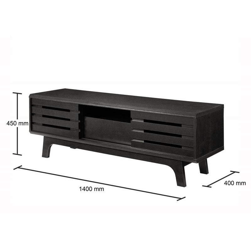 Essentials Scandinavian TV Cabinet Stand in Wenge Dark Oak